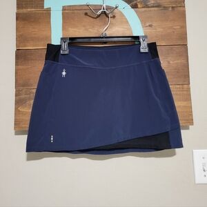 Smartwool Navy and Black Asymmetrical Athletic Merino Sport Lined Skort Small